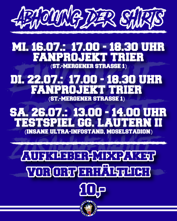 Abholung der Shirts